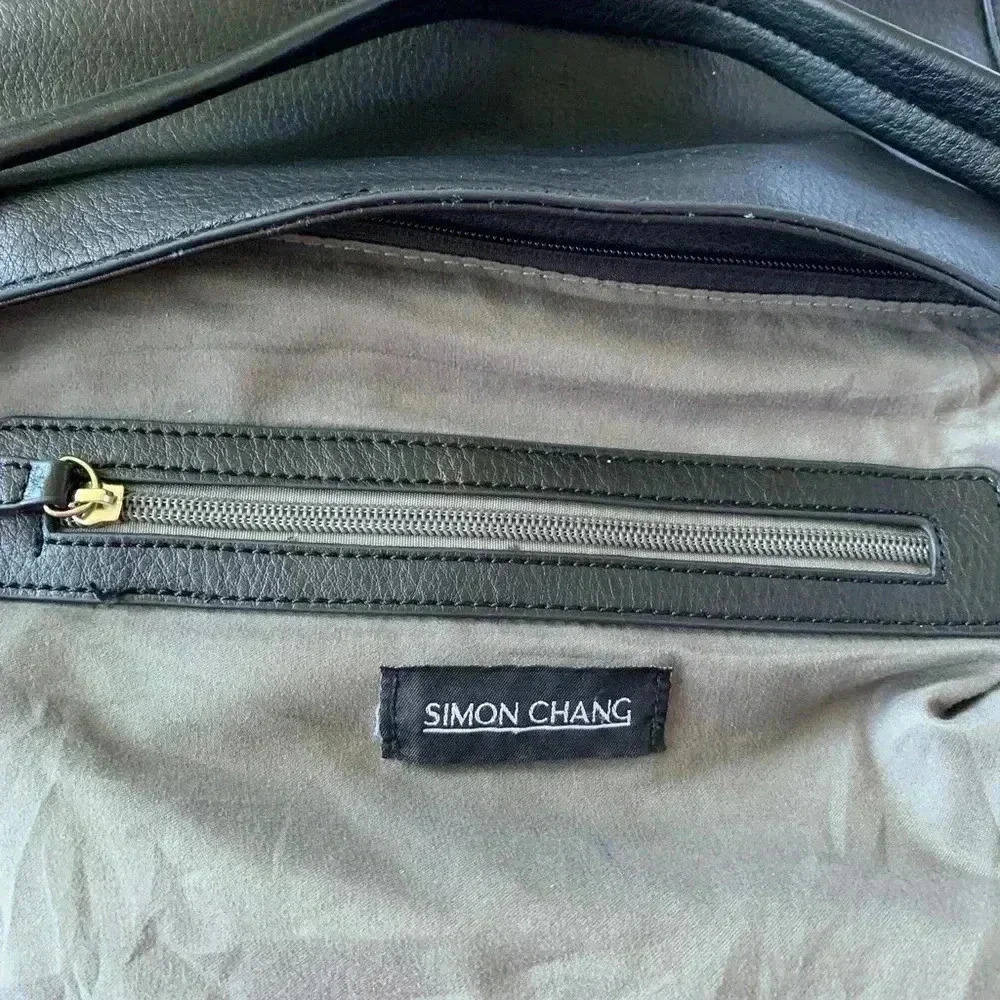 Simon Chang Satchel Bag, black, one large inner pocket, one large outer pocket - Picture 10 of 15
